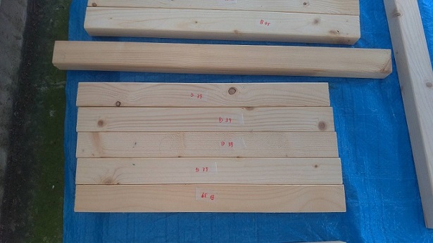 木製フレーム棚の部材